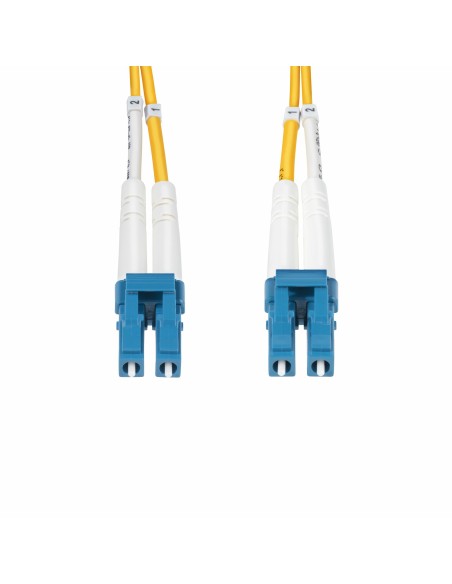 Cable de Fibra Óptica Dúplex LC a LC (UPC) OS2 Monomodo de 2m - 9/125µm - 10G - Resistente a Dobleces - Low Insertion Loss - Ca